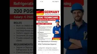 HVAC Technician Jobs in Germany #hvactechnician #germanyjobs #europejobs #indiadiaries