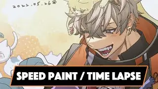 Speedpaint for Alban's birthday | Timelapse【Alban Knox | Noctyx | Nijisanji EN】