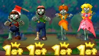 Mario Party 10 Minigames Battle - Mario Zombie Vs Luigi Zombie Vs Peach Zombie Vs Daisy Zombie
