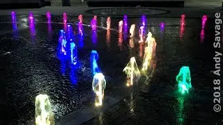 Colour Changing fountains in Queen Victoria Square, Hull.