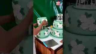 HOW TO STACK A 5 TIER CAKE TUTORIAL | Wedding Cake! #bakery #videoviral #fypシ