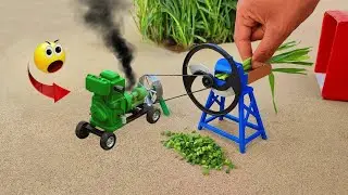 Diy tractor mini chaff cutter machine science project | Mini machinery science project