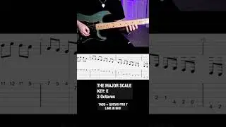 E Major Scale Guitar With Tabs - 3 Octaves 🎸 #shorts