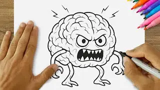 How to Draw a Brain Easy | Step by Step Human Brain Drawing Tutorial