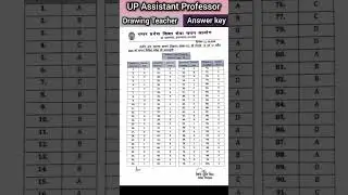 UP Assistant Professor Drawing Teacher Answer Key 2025 #Assistentprofessor #artteacher #admitcard
