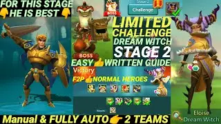Limited challenge Saving  Dreams Stage 2|Manual& Full AUTO|👉2 TEAMS👍F2p Normal Heroes🏃