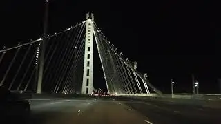 [4K] Crossing the San Francisco Bay Bridge at Night