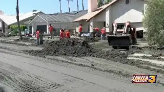 Following Hilary, Home Depot employees shoveled mud out that blocked cars and pathways in ...