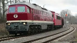 Triptis 11.01.2020 231 012-6 und 155 159-7 mit Holzzug Ausfahrt Richtung Saalfeld