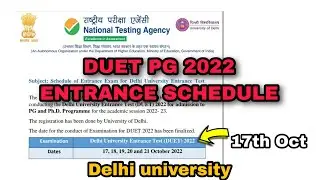 DUET PG 2022 Entrance dates released By NTA 🔥| DUET PG 2022 Latest update | Delhi university ❤