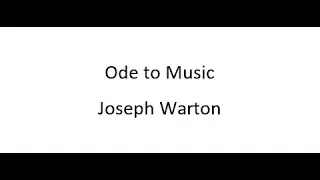Ode to Music - Joseph Warton