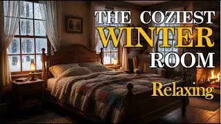 ASMR Coziest Winter Bedroom | Heavy Snowfall & Fireplace Sounds for Deep Sleep #relaxingmusic