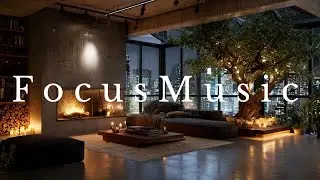 Urban Night Deep Focus &ndash; Fireplace Glow in a Modern Living Space｜都市の夜に深く集中するBGM