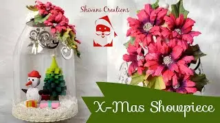 Christmas Showpiece using Plastic Bottle/ Recycle Plastic Bottle Craft/ Glass Dome Showpiece
