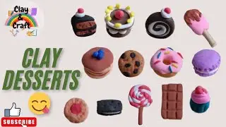 Diy realistic desserts 🍪🍭🥞🎂with super clay/foam clay, mini food with clay