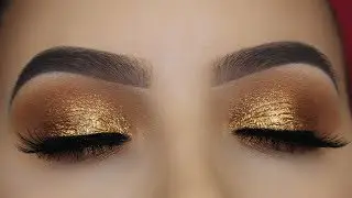 Golden Bronze Kim Kardashian Inspired Eye Makeup tutorial