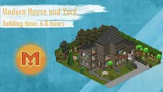 How to BUILD a Habbo Modern house and Yard (Tutorial)