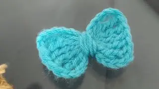 Crochet cute little bow 🎀💙#crochet #knittig #crochetpattern #diy 