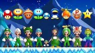 New Super Mario Bros U Deluxe - All Luigi Power-Ups