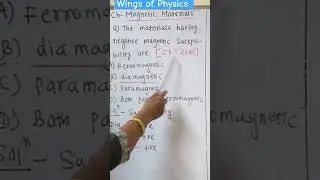 #shorts #viral #trending #short PYQ based on chapter Magnetic Materials ( CET 2020)
