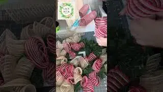 How to stuff an evergreen wreath base with 10&rdquo; deco mesh