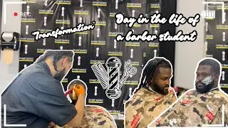 Day in the Life of a Barber Student | 6yr dread transformation | designs