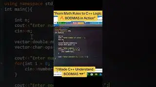 BODMAS rules backend code in C++. &ldquo;Built a C++ Program That Follows BODMAS Perfectly 💪&rdquo;.