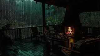 Sons De Lareira E Chuva Para Sono Profundo 🔥 Ambiente Relaxante Sem Anúncios Para Noite Calma 🌧️