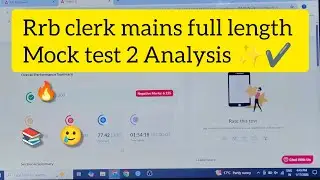 Rrb clerk mains full mock test 2 Analysis ✨🧿✅ #rrb #rrbclerk #2026 #ibps #exam #bankingexam