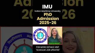 Indian Maritime University PhD Admission 2025-26 |#phd #viralshorts #shortsfeed #trendingshorts #imu
