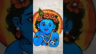 Shri Krushna Fabric Painting🎨 #shrikrishna #fabricpainting #art #viralvideo #shorts #art #devotional