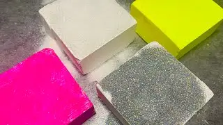 4 Fresh Gym Chalk Blocks 🌈 Sand, Glitter & Neon Crunch | Gym Chalk ASMR 