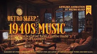 Vintage Classic 1940s Music Style Tune Playing in Another Room in Winter House at Christmas #61