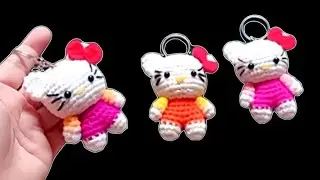 🎀 Как сделать брелок для ключей Hello Kitty. Урок по вязанию крючком | (ЧАСТЬ 1) Простая и милая ...