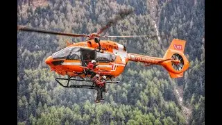 Elicottero 118 in azione Pelikan val Sarentino provincia di Bolzano.