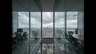 New York City Cloudy Day 🏙️ Virtual Window from a Skyscraper | Office Focus Ambience (10hs)