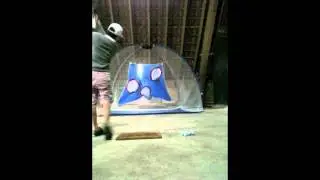 Golf Practice swing using the PGA practice net
