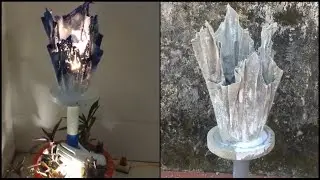 The idea of ​​making decorative cement lights with the combination of vases