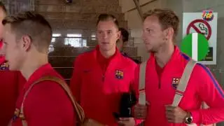 Squad arrives in London