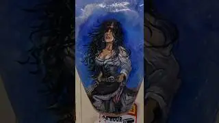 Florida thrift store finds, Harley Davidson lady pirate, hand painted gas tank!!! WOW!!!
