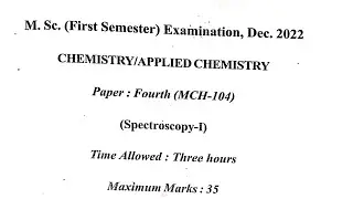 Msc 1 sem / chemistry /2022/spectroscopy-1/rdvv/paper