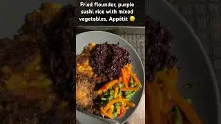 #homemade #flounder #purpleRice #yummyfood