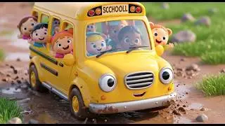 Muddy Toy School Bus Gets Dirty in the Park 🚌💦 | Fun Nursery Rhyme for Kids