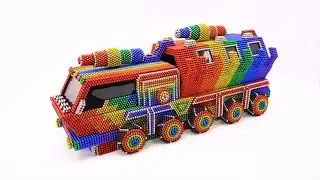 How to Build a Rainbow Tanker Truck with Magnetic Balls | Magnetic Ball Creations