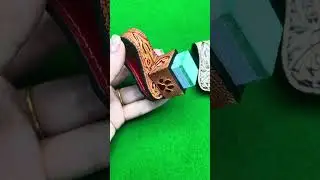 KONLLEN Leather Engraved Chalk Holder Magnetic Vegetable Tanned Leather Pool Cue Snooker
