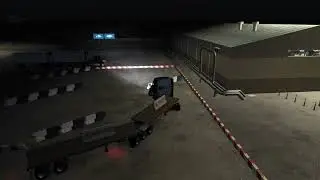 ATS  driving academic Double Trailer Handling3-1 Through the Slaloms at Night