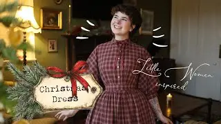 I made a LITTLE WOMEN inspired Christmas dress 🎄 | Sew with me