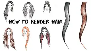How To Draw Hair || Hair Rendering