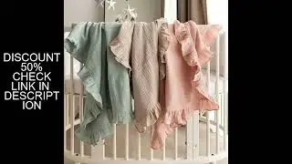 100% Organic Cotton Baby Wrap Gauze Ruffle Baby Blanket Newborn Security Muslin Swaddle Blanket