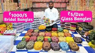 Hyderabad Wholesale Bangles Market ₹ 5/Dzn Glass Bangles ₹ 1000/5 Bridal Bangle Sets At Low Prices